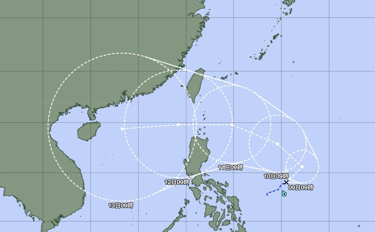 日本氣象廳預測熱帶氣旋下周三最接近香港。