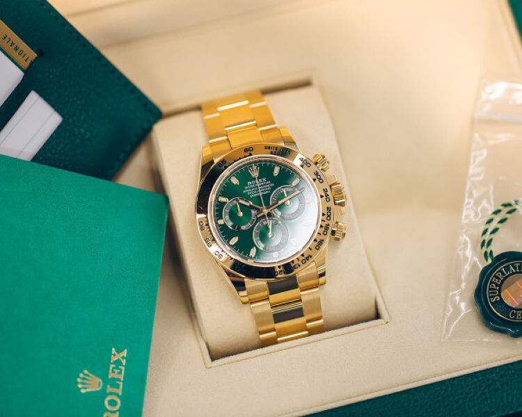 Rolex Daytona 18ct Yellow Gold Green Dial 116508